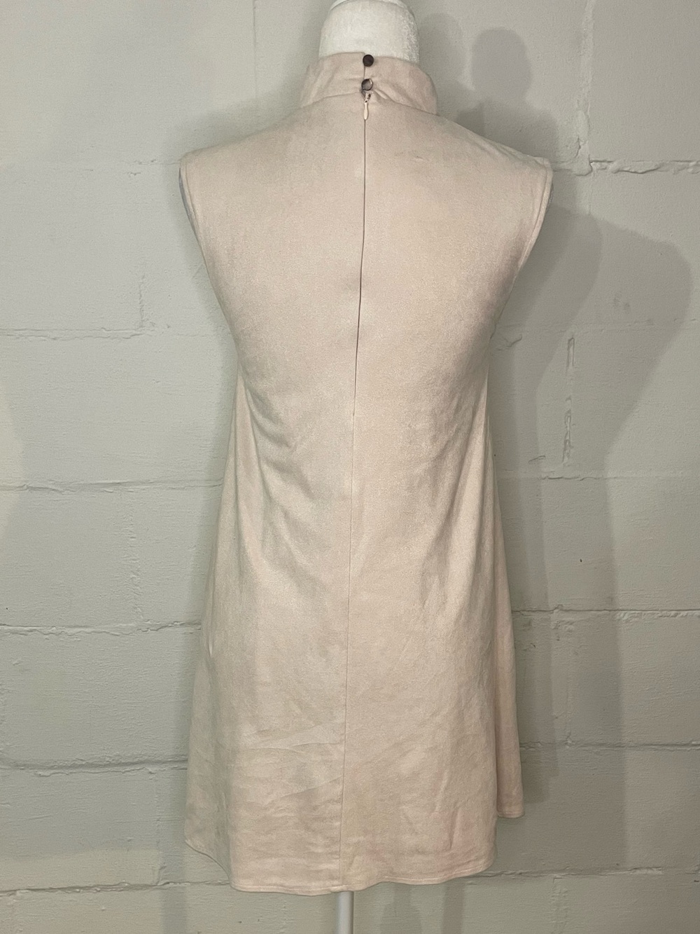 Free People Light Blush Mock Neck Sleeveless Mini Dress - Picture 3 of 5